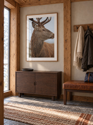 Hirsch mit großem - , geweih