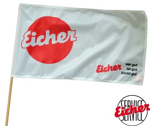 Hand stockfahne eicher weiß - eicher,