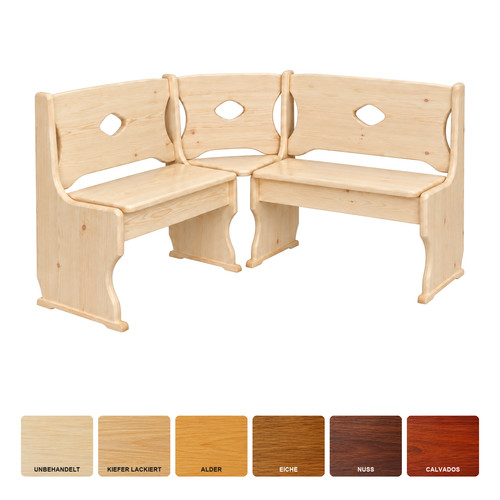 Eckbank kiefer massiv - massiv, mit