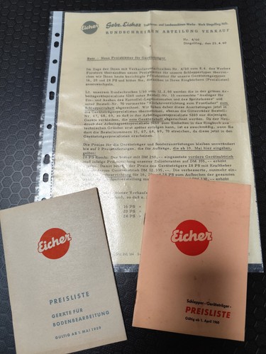 Eicher preisliste traktor - eicher,